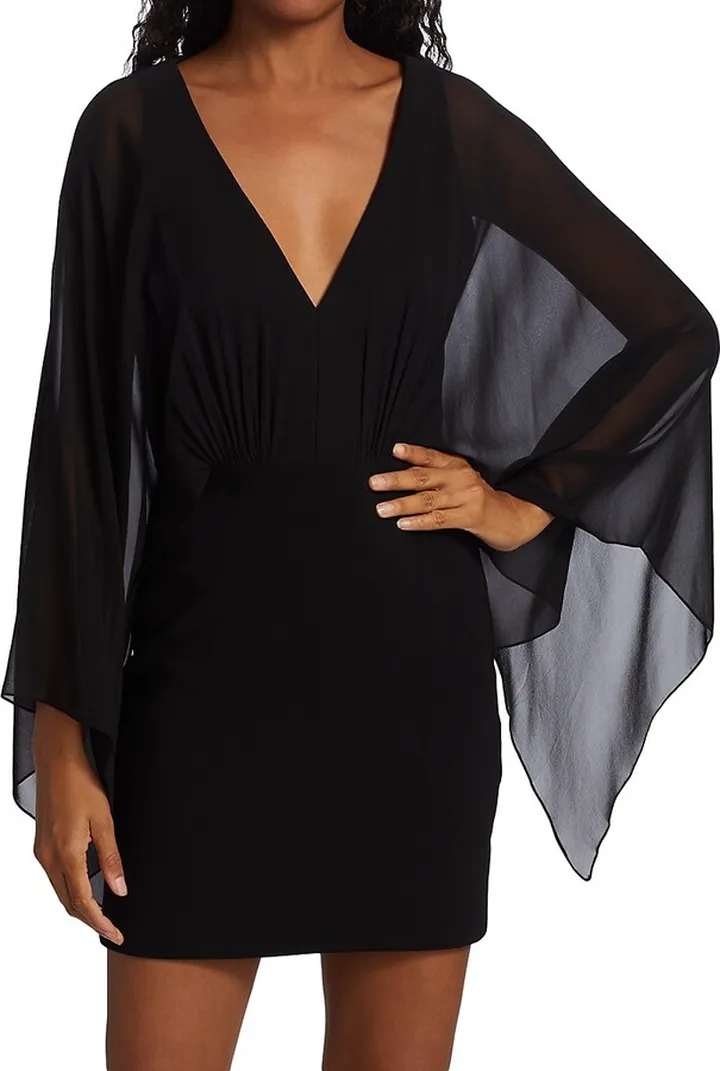 Rylee Crepe Caftan-Sleeved Minidress