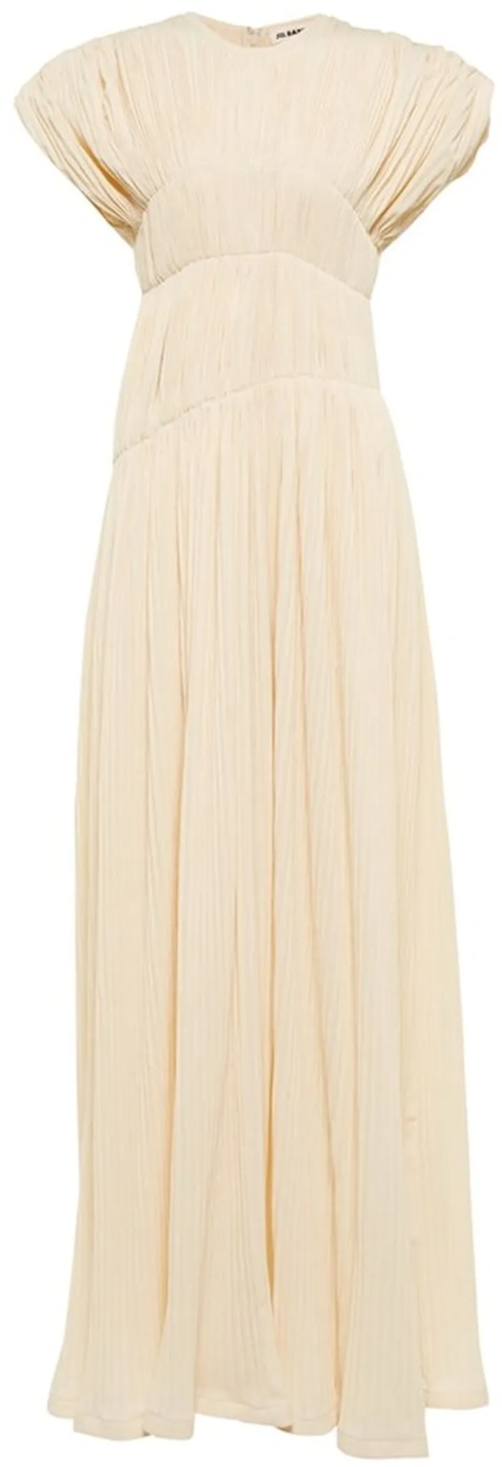 Pleated cotton-blend maxi dress