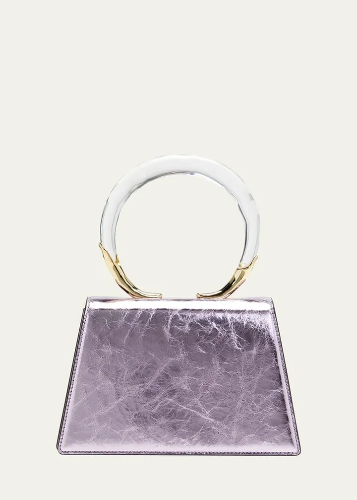 Lucite Quad Metallic Leather Handbag