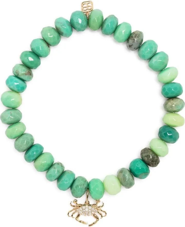 14K Yellow Gold Crab Opal And Diamond Bracelet