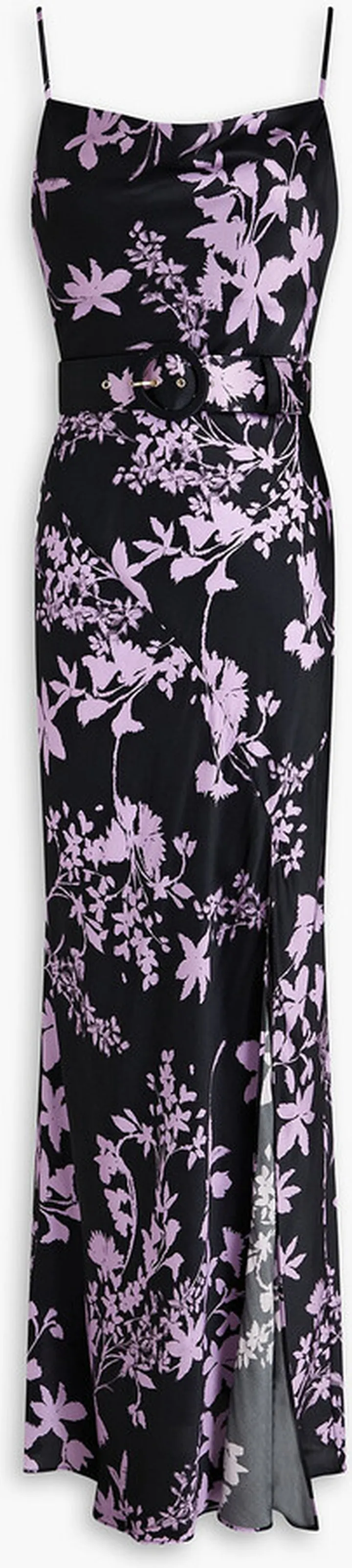 Simone belted floral-print silk-satin maxi dress