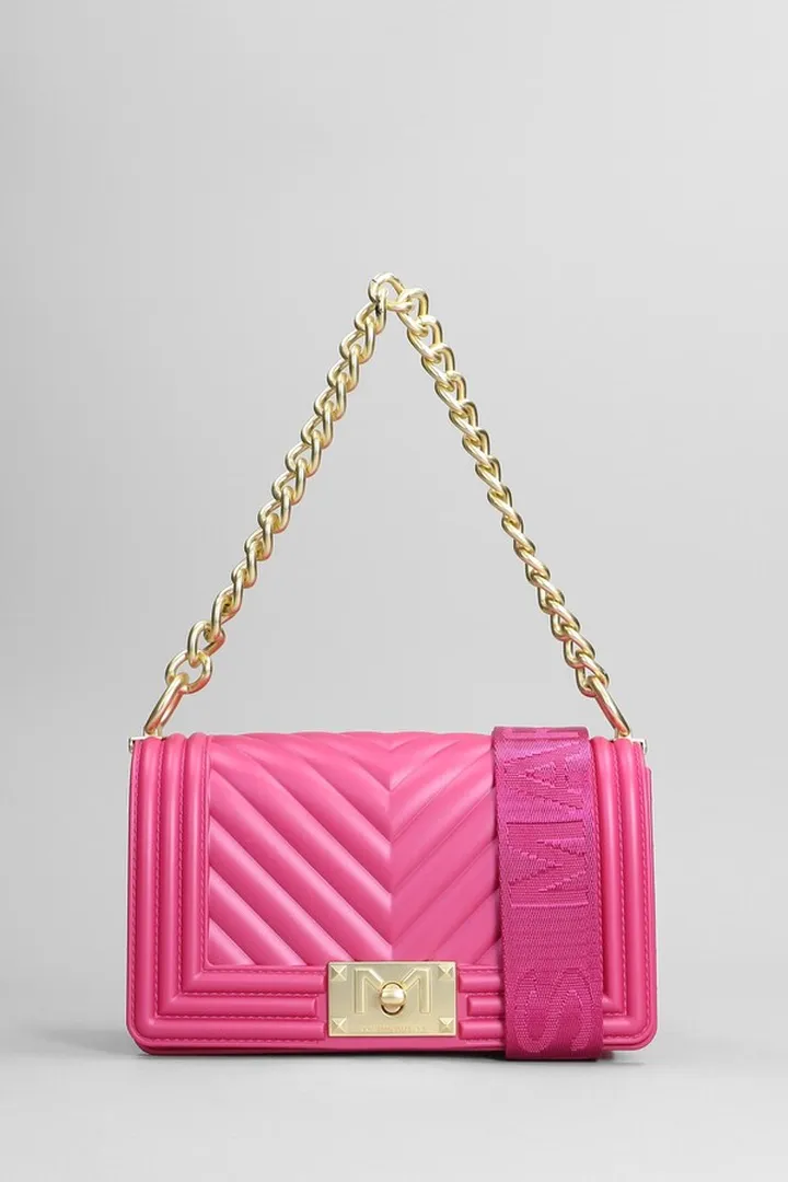 Flat S Shoulder Bag In Rose-pink Pvc