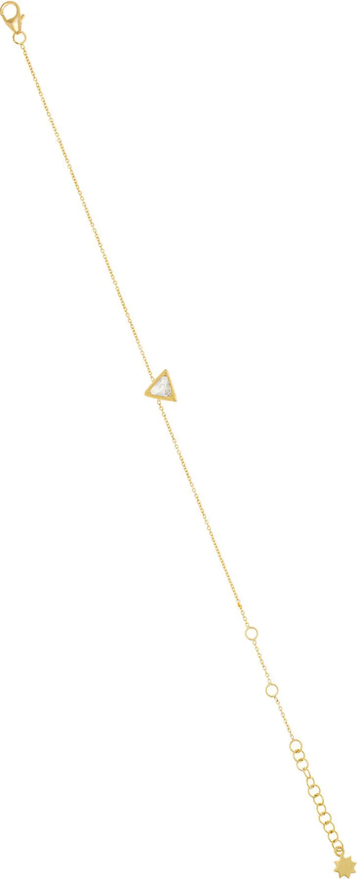 Women's 18K Yellow Gold And Kundan Diamond Triangle Chain Bracelet