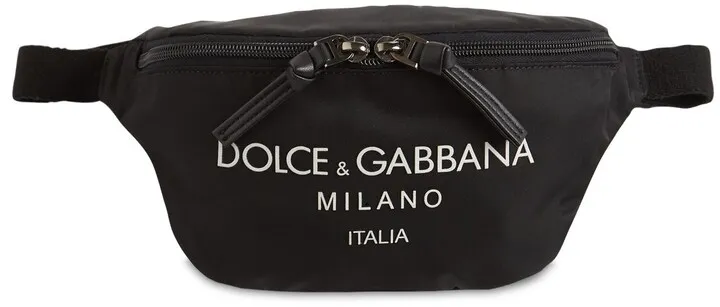 Logo Print Nylon Belt Bag