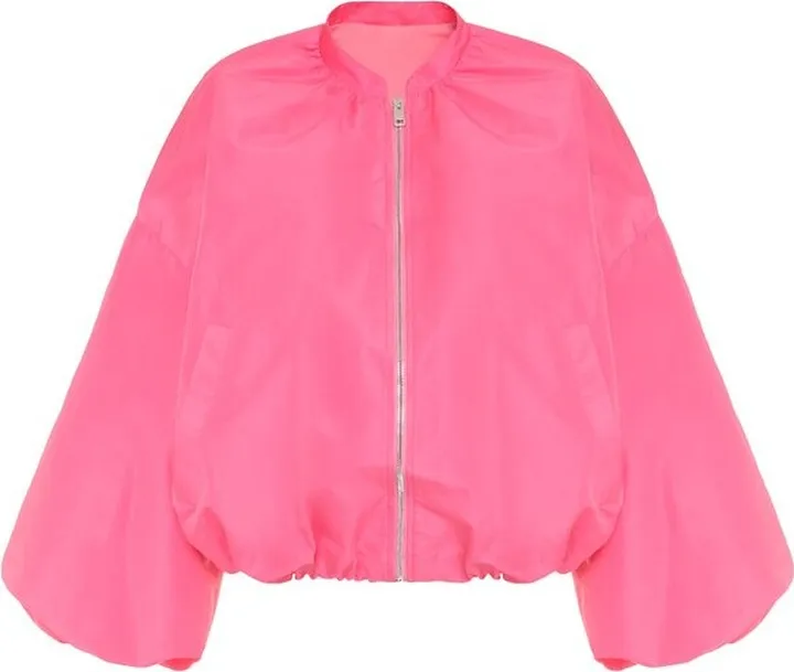 MSGM Puff-Sleeved Zipped Bomber Jacket