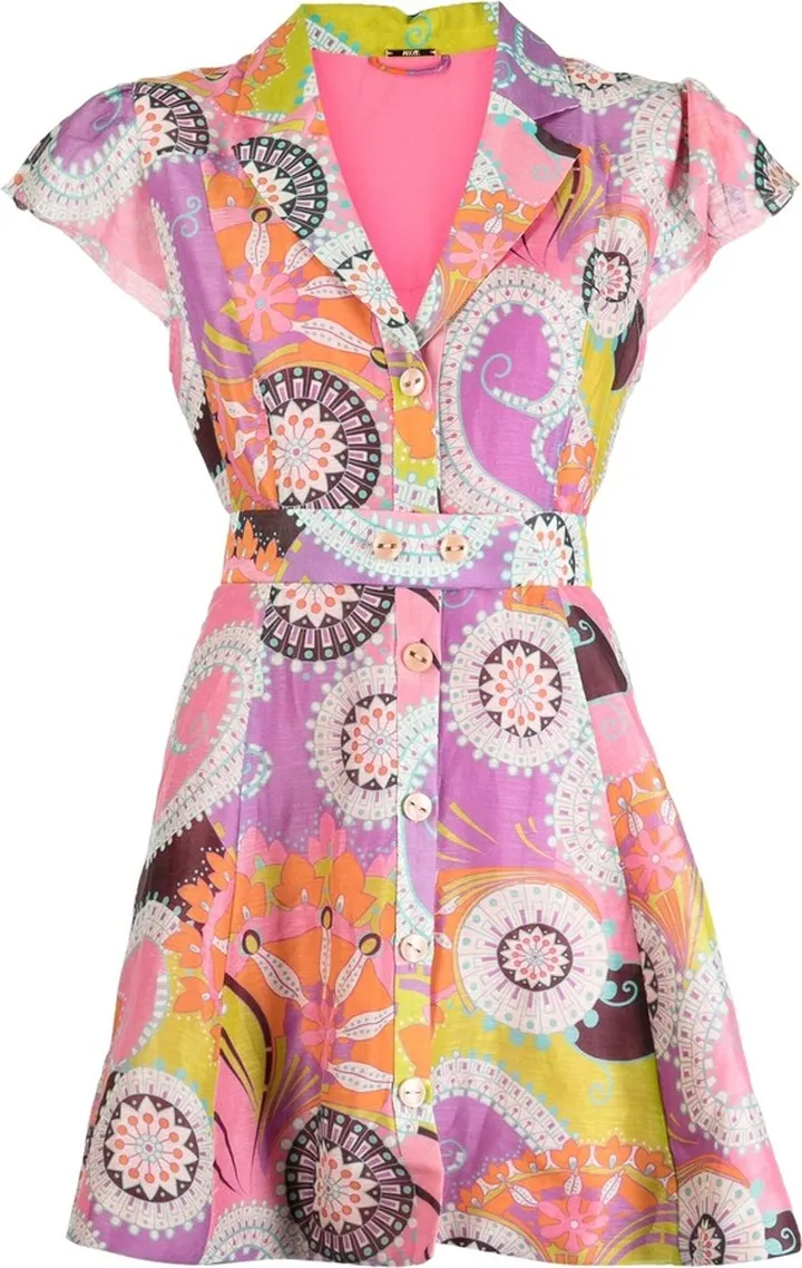 Graphic-Print Flared Dress