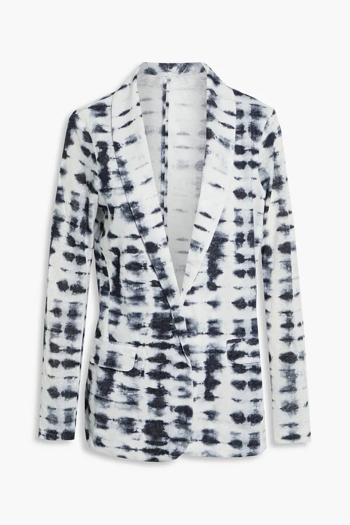 Tie-dyed slub linen-jersey blazer