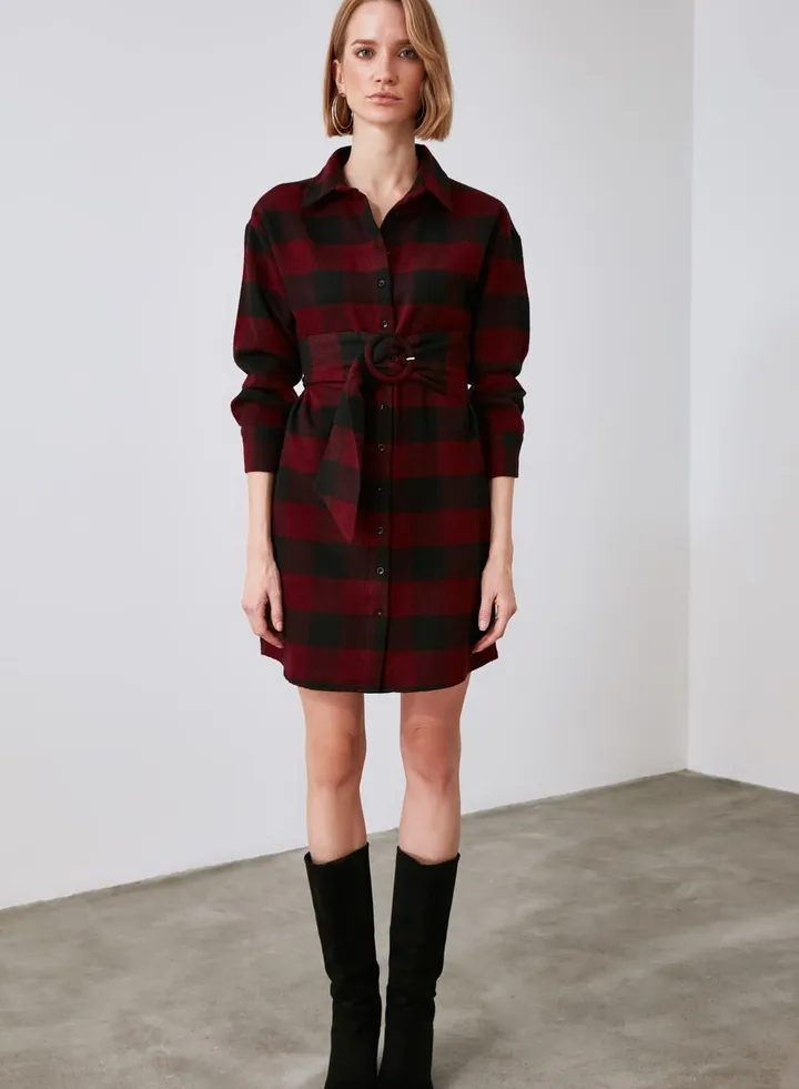 Checked Shirt Dress