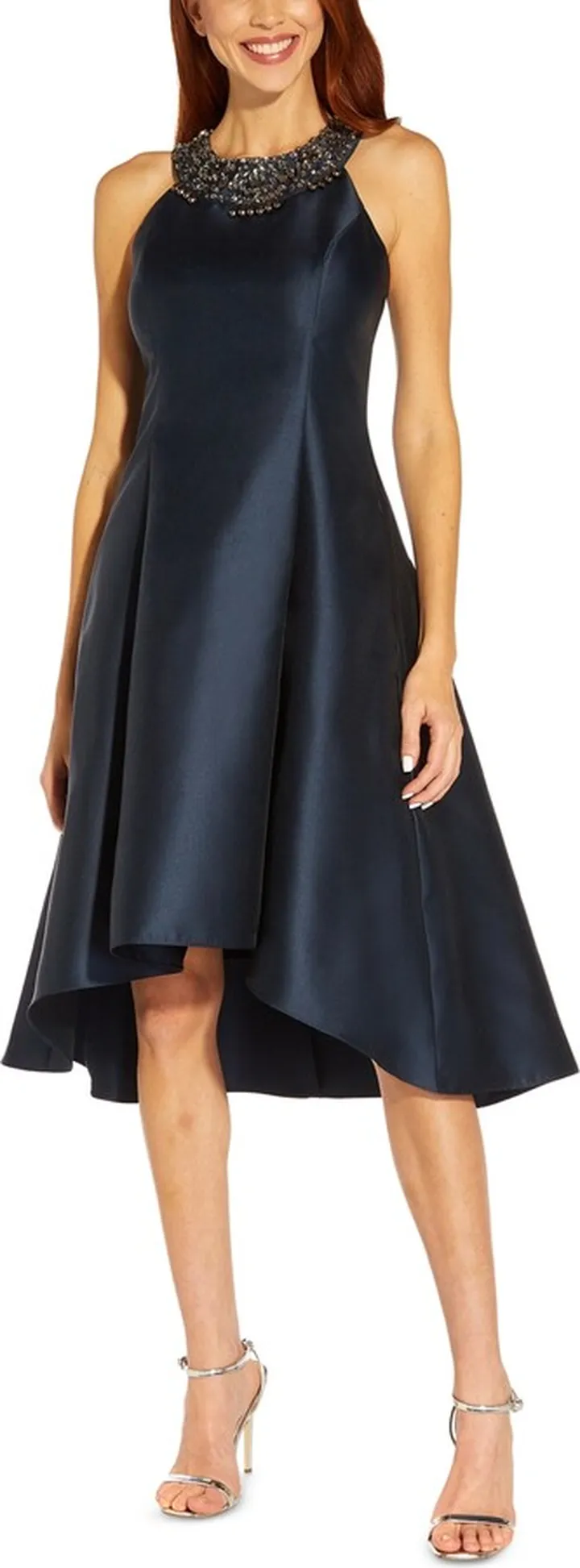 Adrianna Papell Rhinestone High-Low Dress