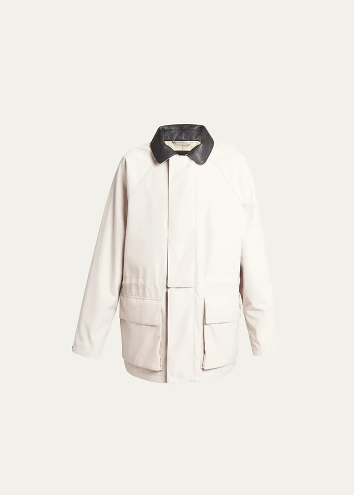 Men's Horsey Leather Collar Storm Jacket