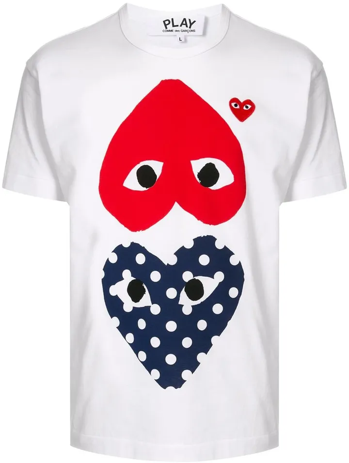 heart print crew neck T-shirt