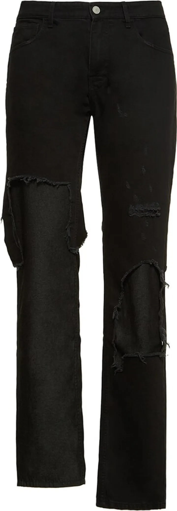Destroyed double denim jeans