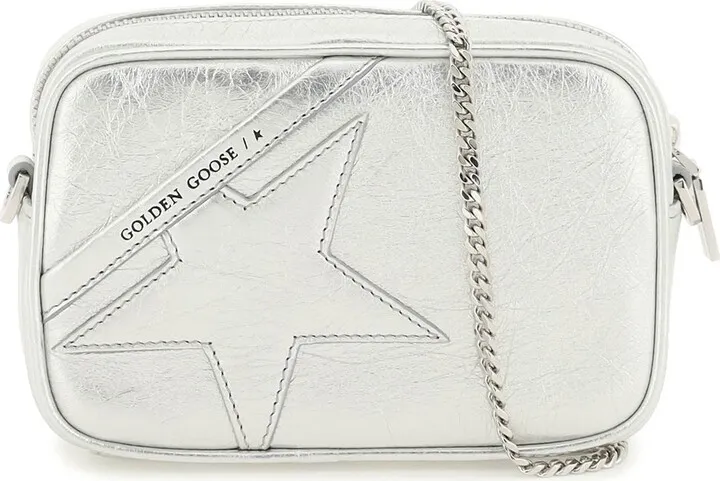 'mini Star Bag' In Silver Laminated Leather