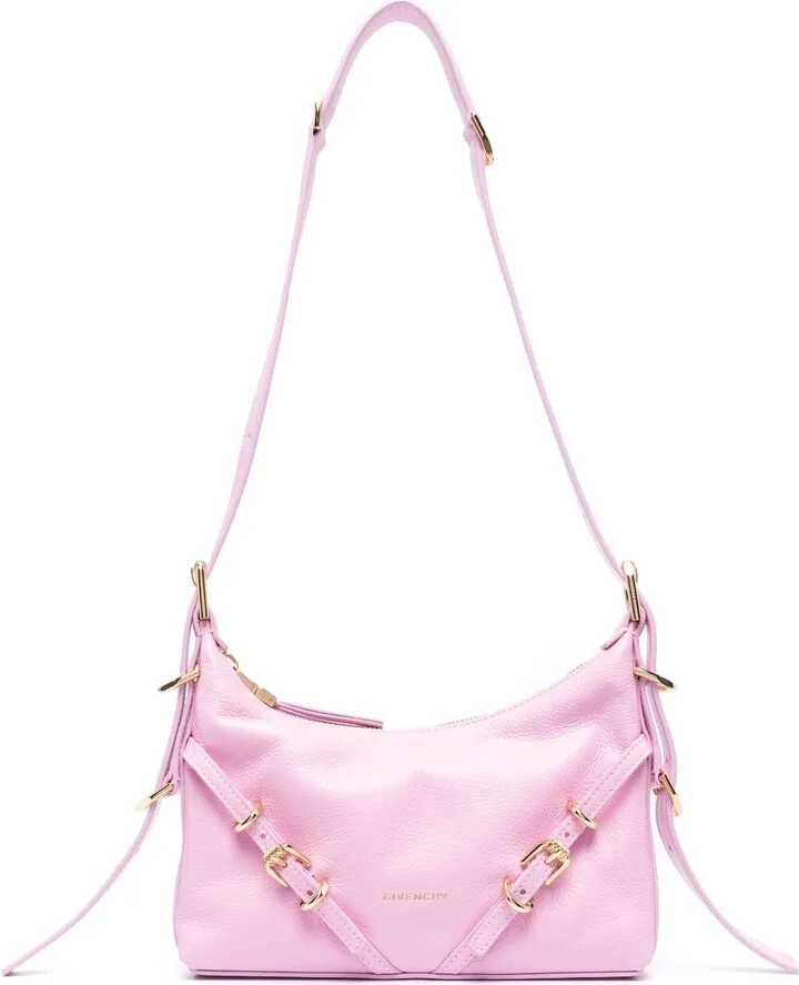 Pink Voyou Mini Leather Shoulder Bag