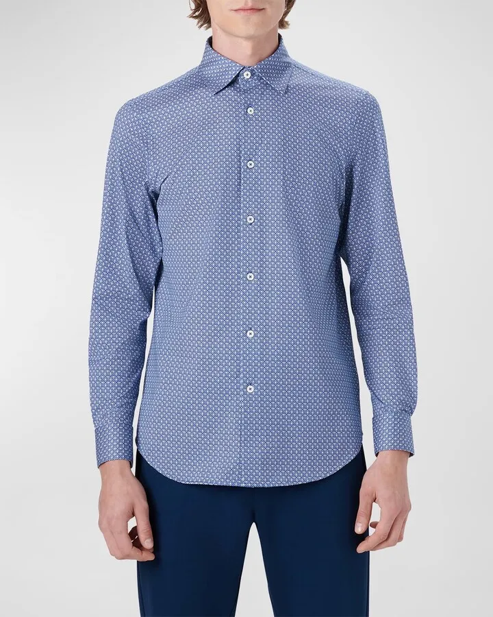 Men's James Ooohcotton Sport Shirt - Tile Print