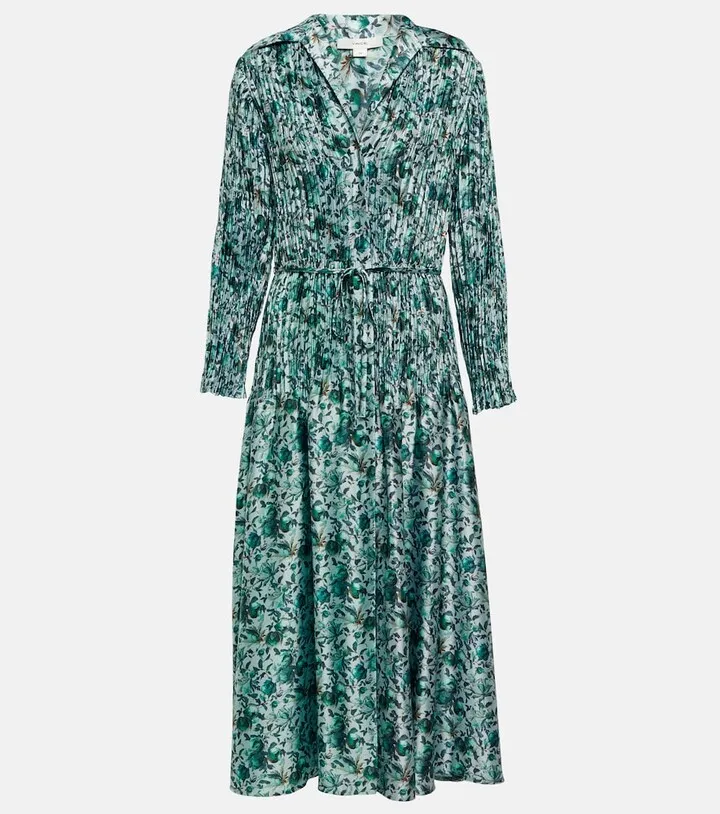 Floral pleated midi dress