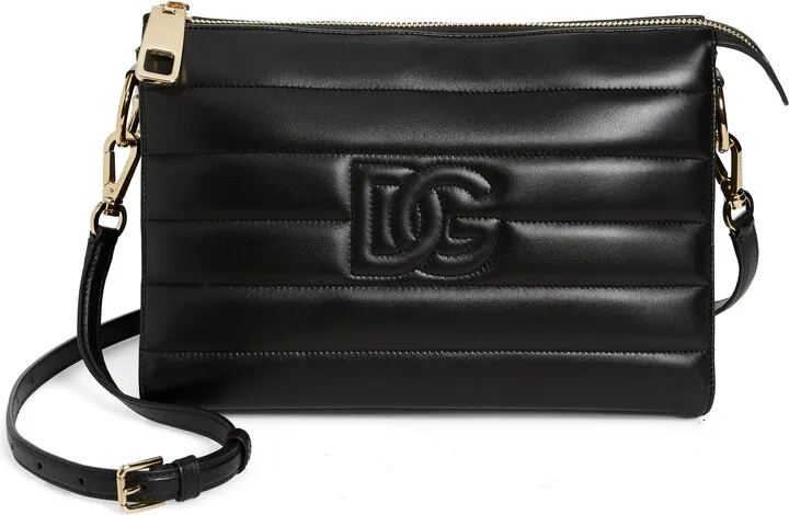 Medium Tris Quilted Calfskin Crossbody Bag