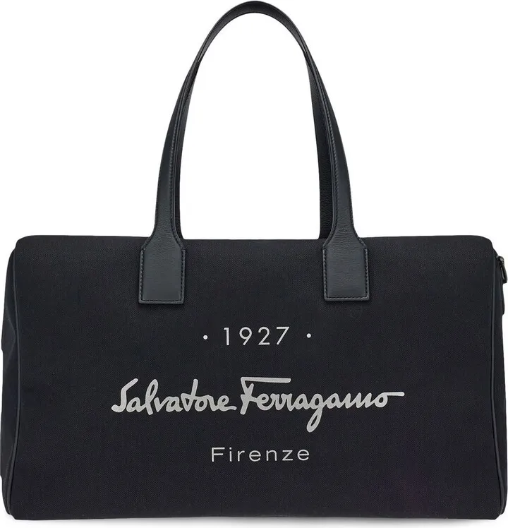 Top-Zip Fastening Logo-Print Holdall