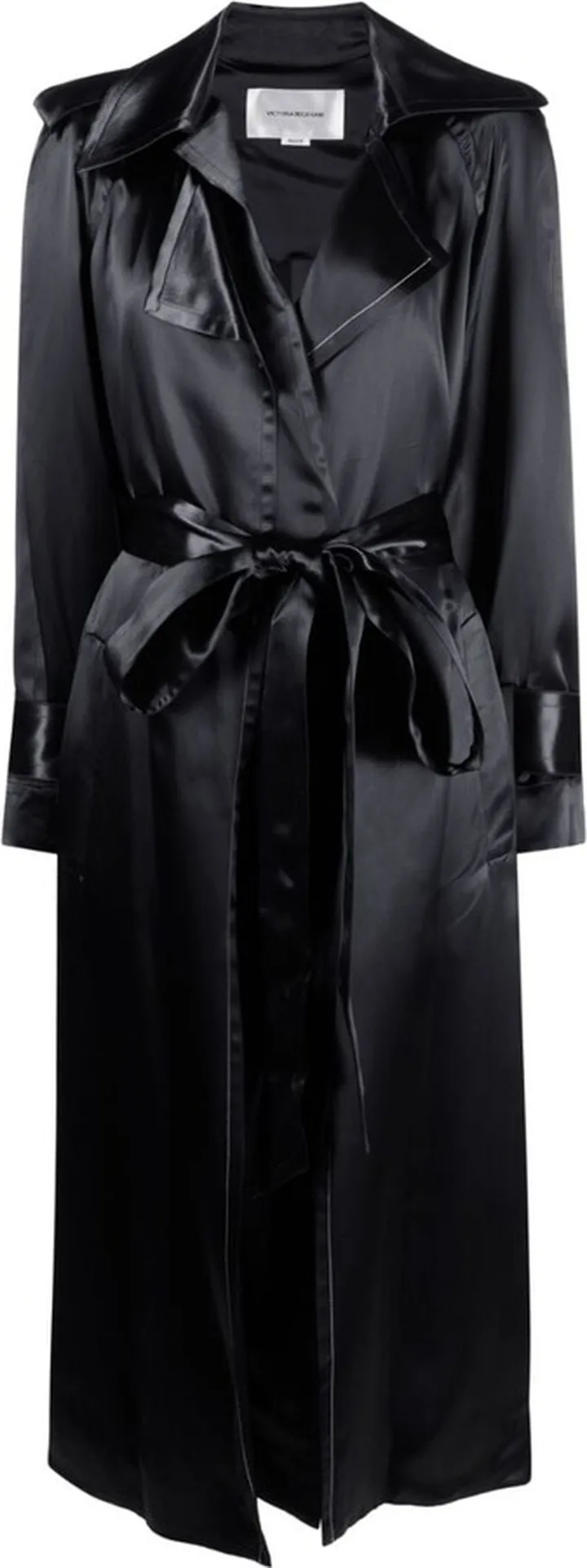 Belted Satin Trench Coat
