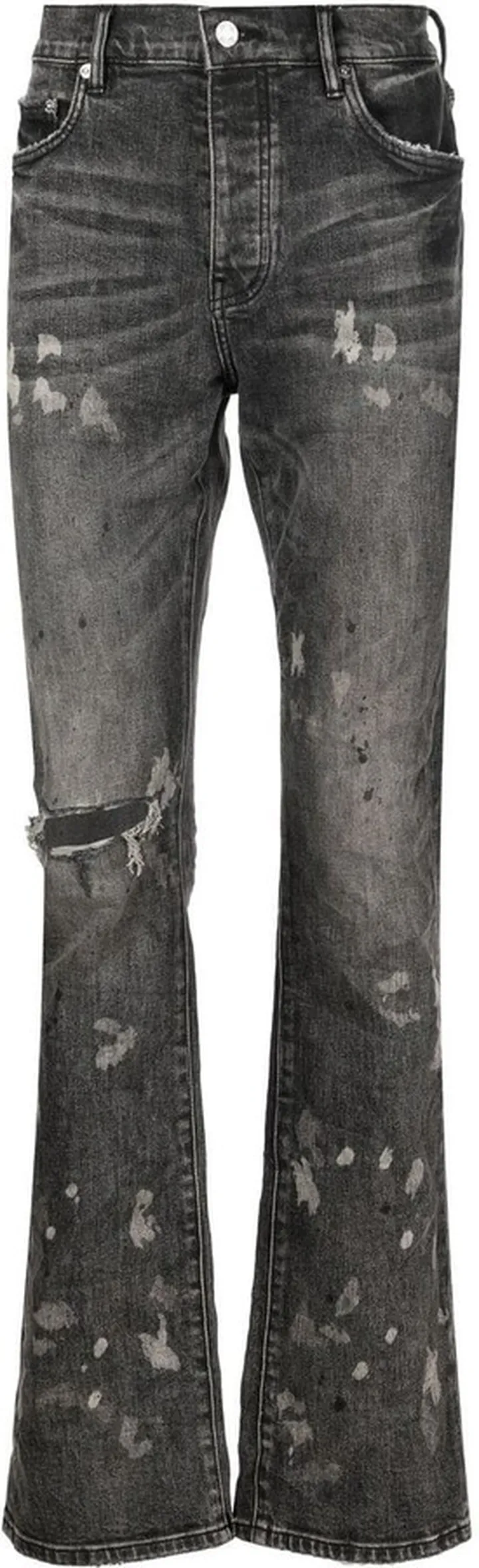 Distressed Straight-Leg Jeans