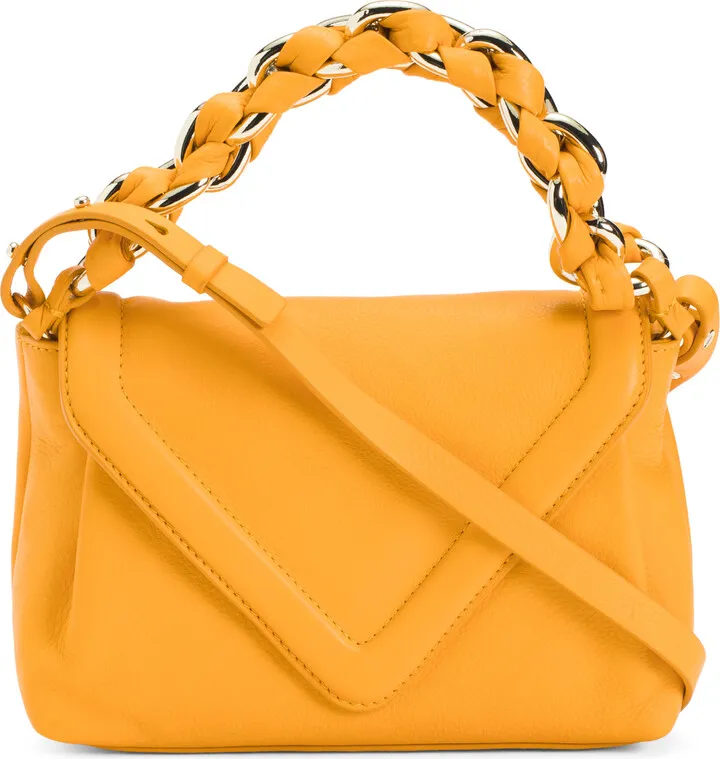 Leather Lyona Crossbody With Chain Handle