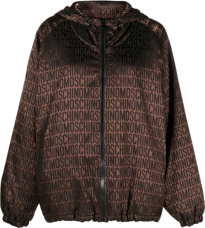 Monogram-Print Hooded Jacket