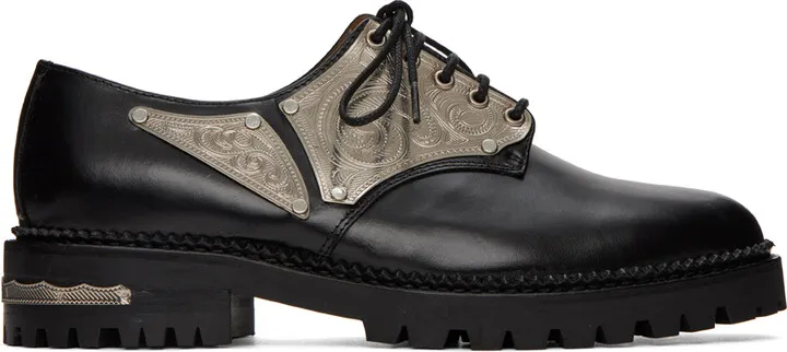 Toga Pulla Black Embellished Oxfords