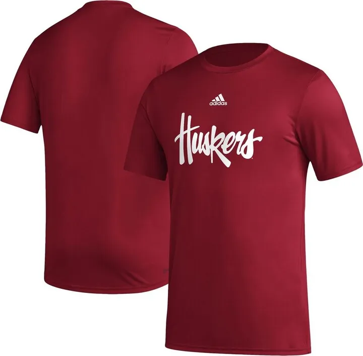 Men's adidas Scarlet Nebraska Huskers Basics Secondary Pre-Game Aeroready T-shirt