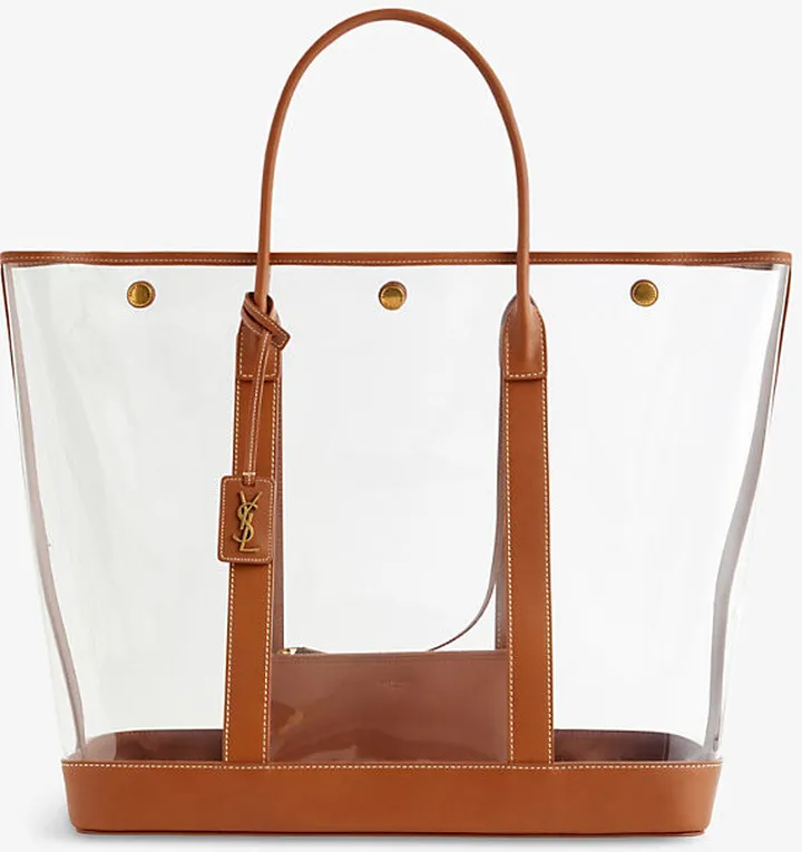 Womens Brick Brand-plaque Vinyl and Leather Tote bag