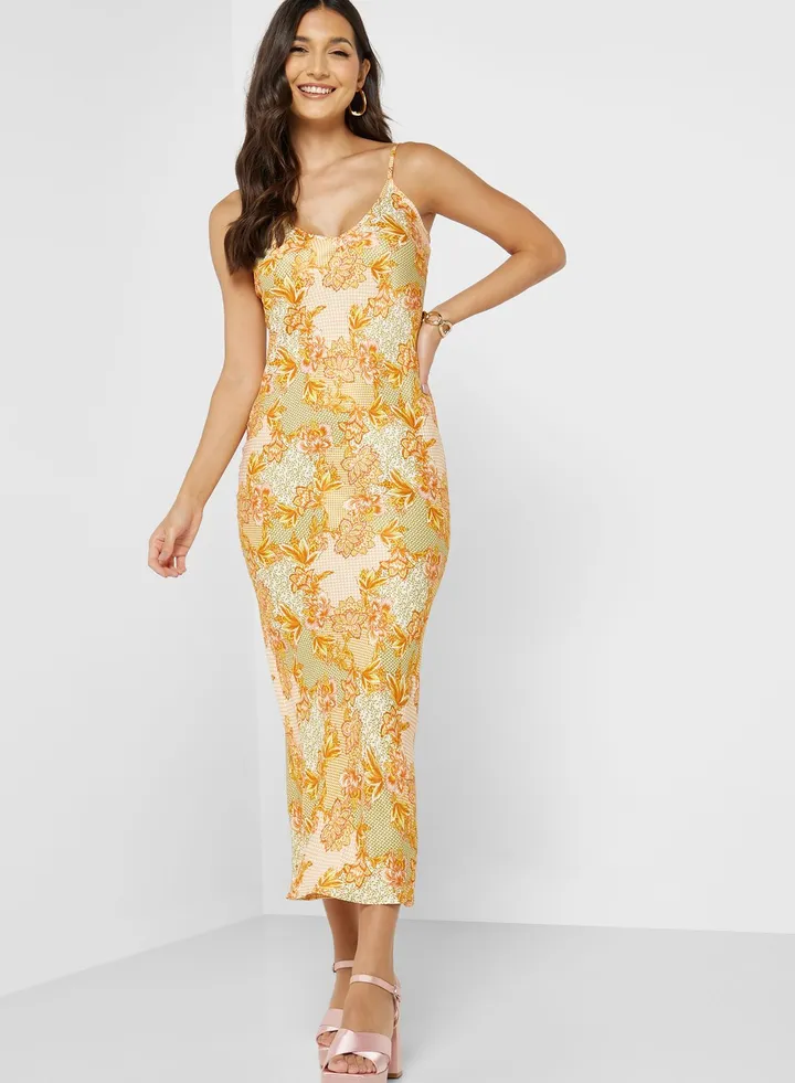 Printed Strappy Dress