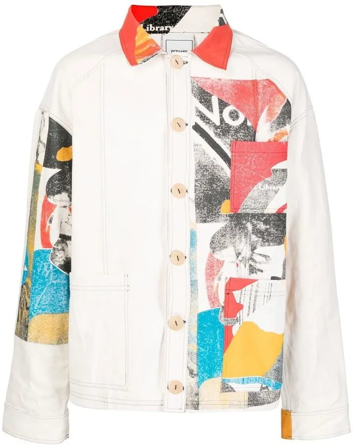 Graphic-Print Denim Jacket