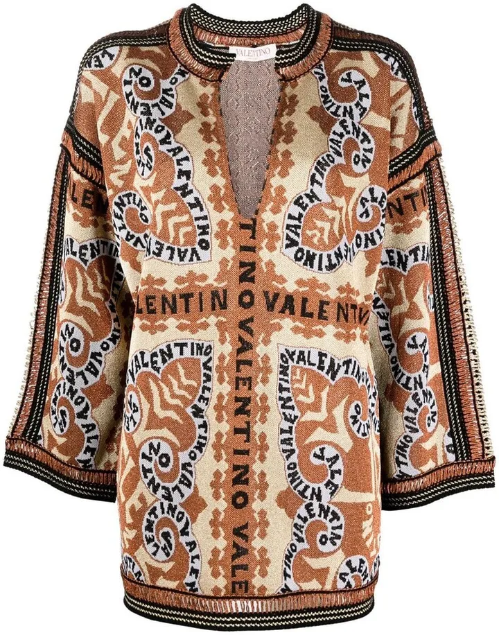 Jacquard Mini Bandana Tunic Top