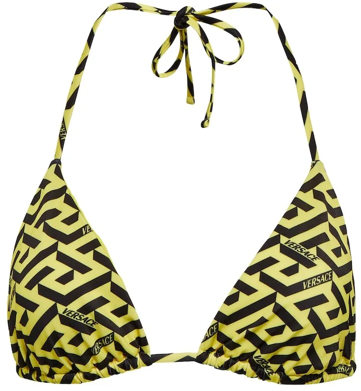 Greca printed bikini top