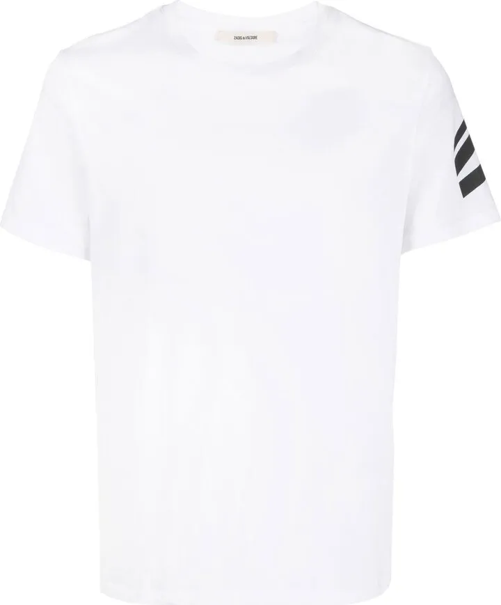 stripe-detail short-sleeved T-shirt