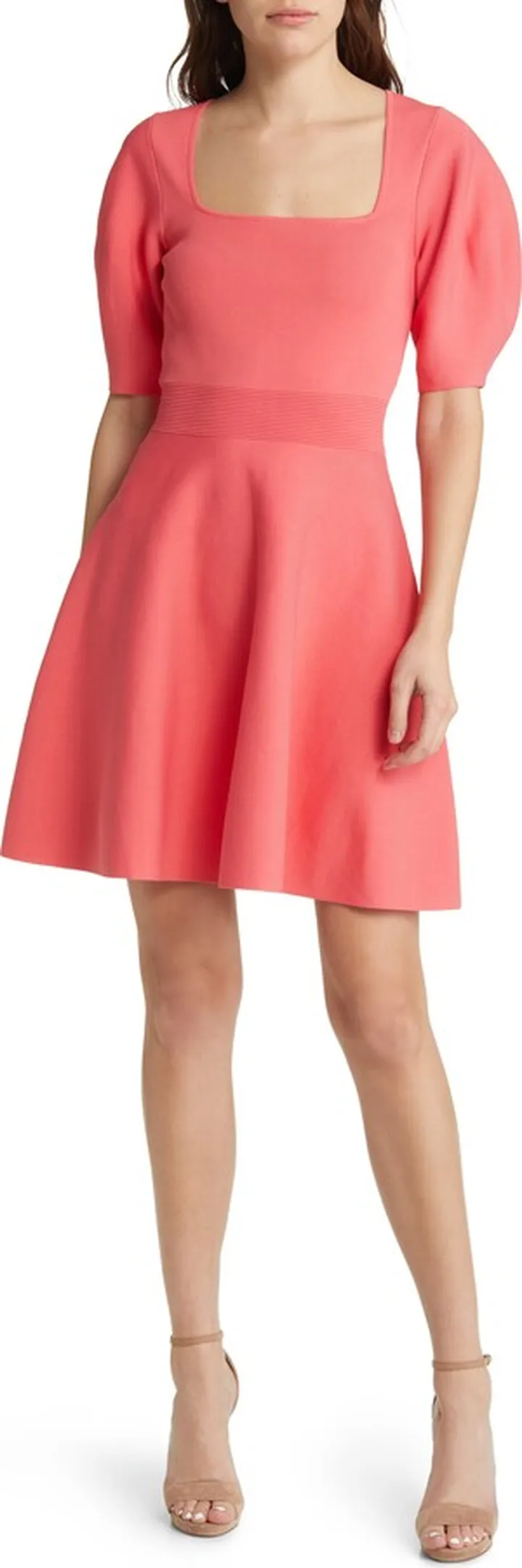 Hayliy Puff Sleeve Knit Skater Dress