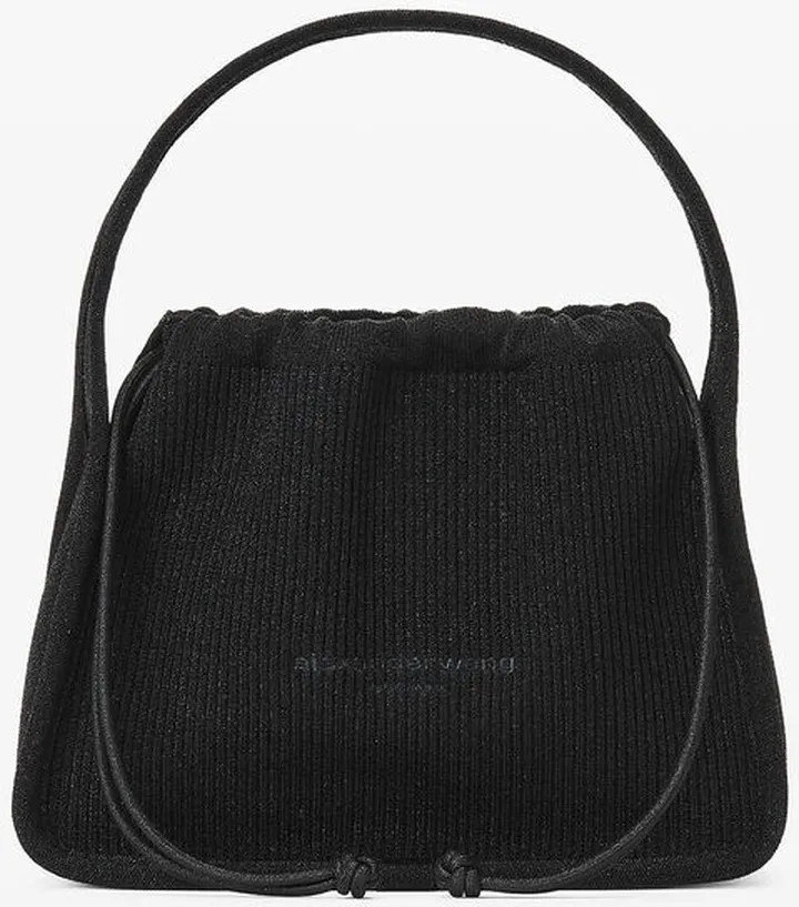 Alexander Wang Women's Ryan Small Bag In Metallic Rib Knit Black