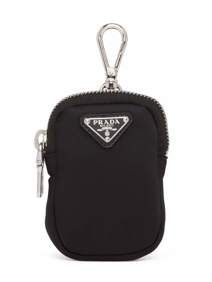 Logo-Plaque Zip-Fastening Pouch