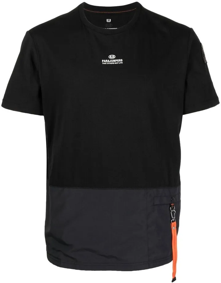 contrast-panel crewneck T-shirt