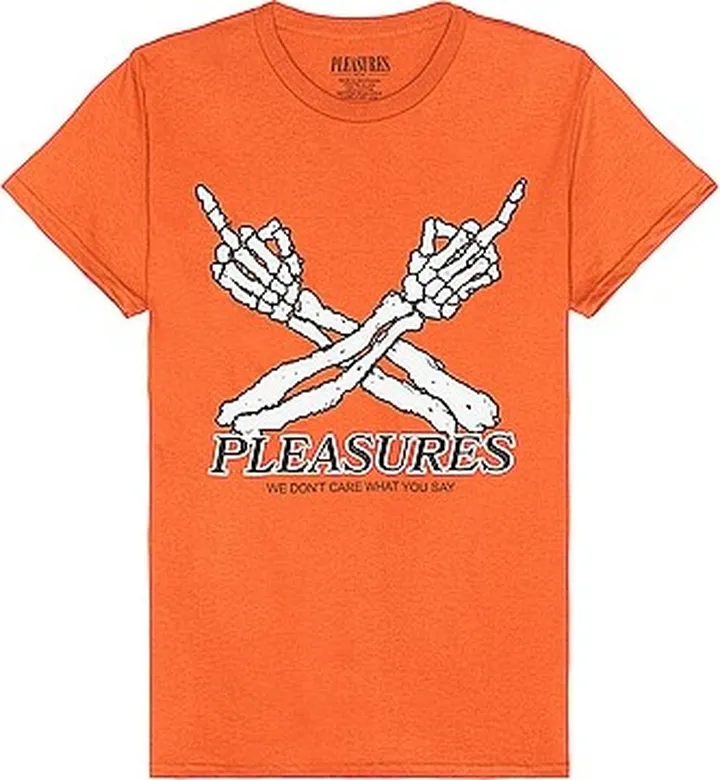 Pleasures Don't Care T-shirt in Orange