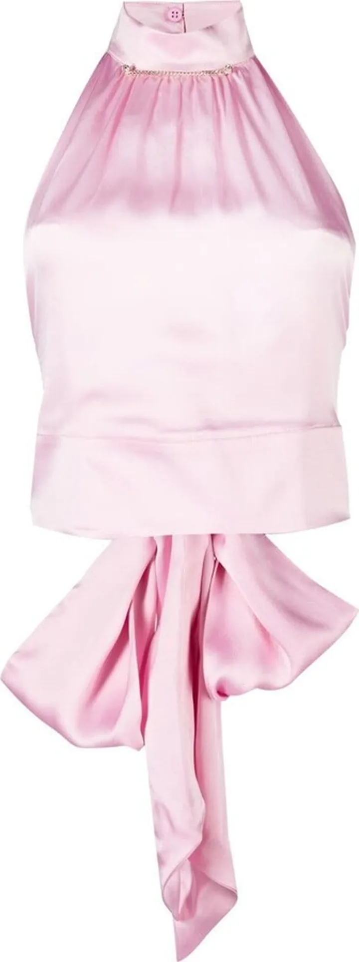 Halterneck Satin Crop Top