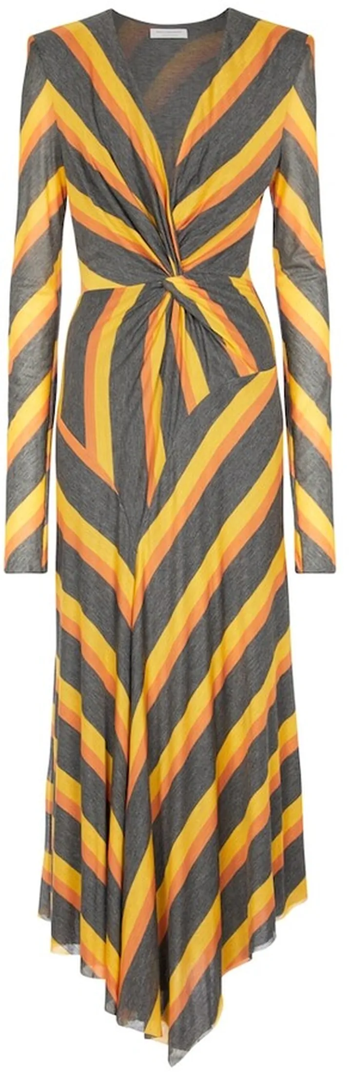 Striped jersey midi dress