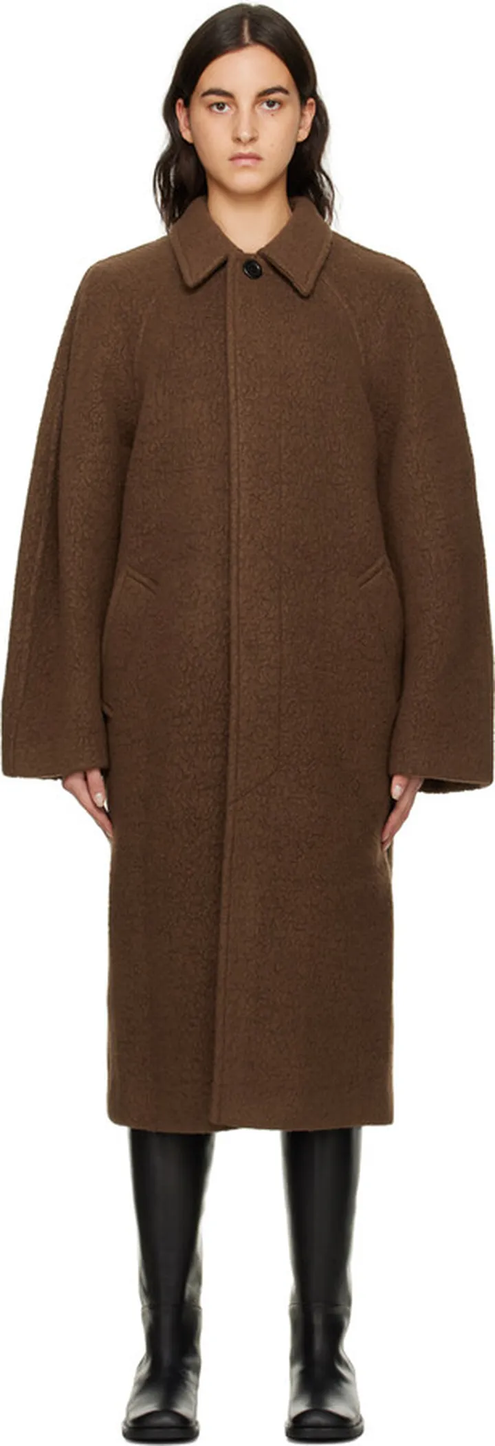 AMOMENTO Brown Raglan Coat