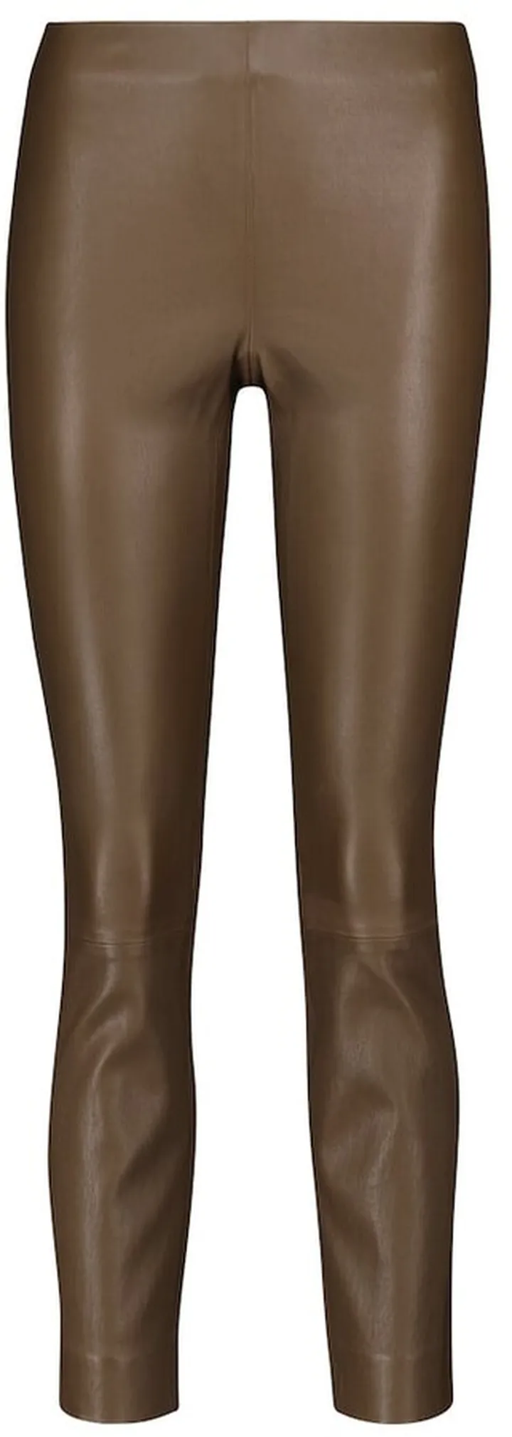 Mid-rise leather leggings