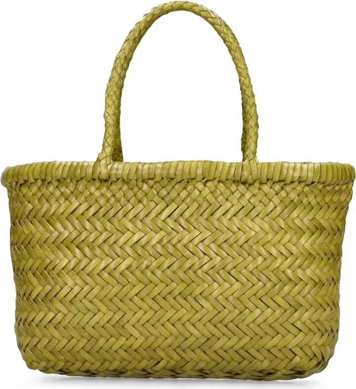 Mini Flat Gora leather basket bag