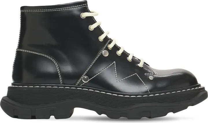 40mm Tread brushed leather combat boots