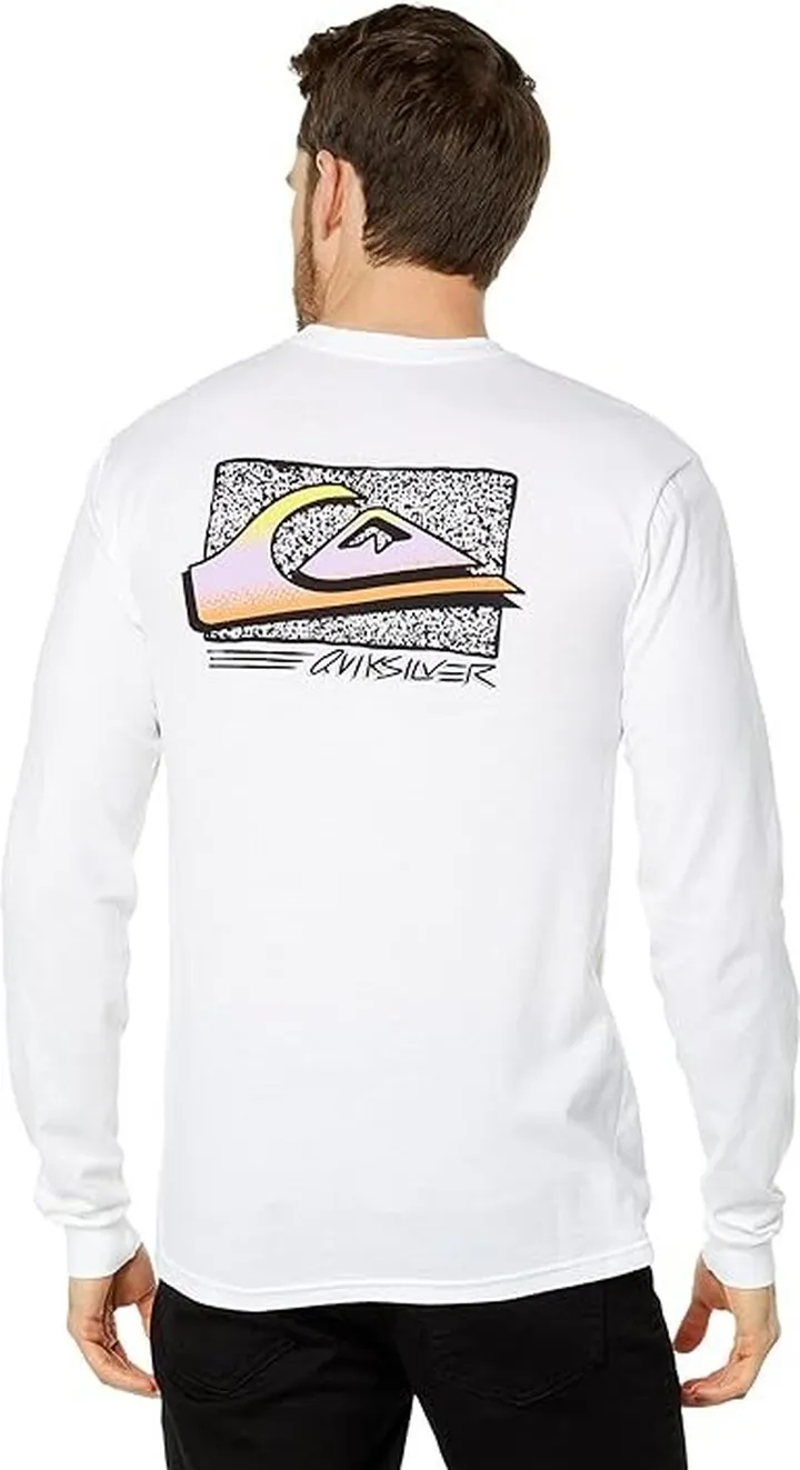 Quiksilver Retro Fade Long Sleeve Tee (White) Men's Clothing