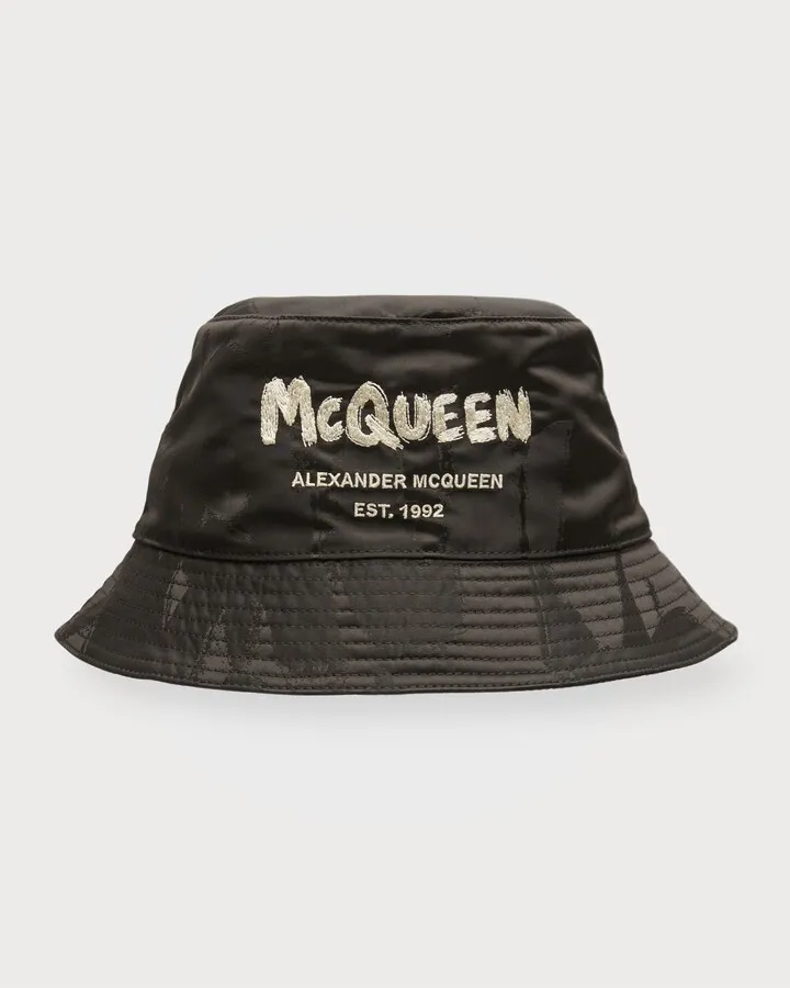 Men's Embroidered Graffiti Logo Bucket Hat