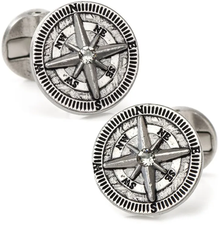 Compass Stainless Steel Cuff Links