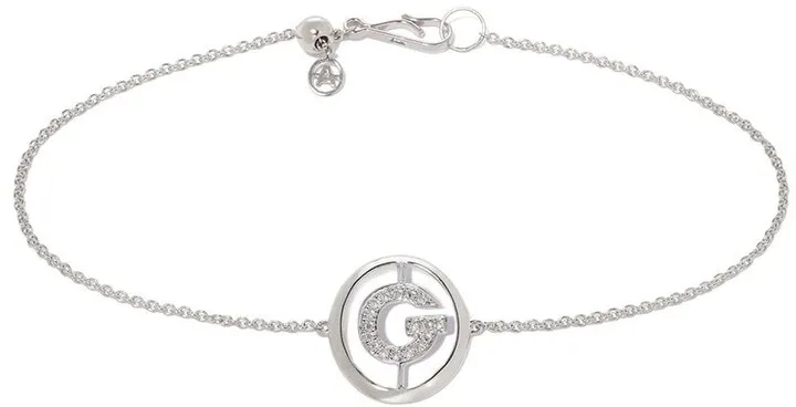 18kt white gold diamond Initial G bracelet
