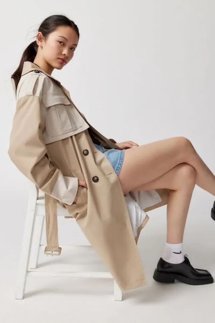 Noize Frederique Colorblock Trench Coat